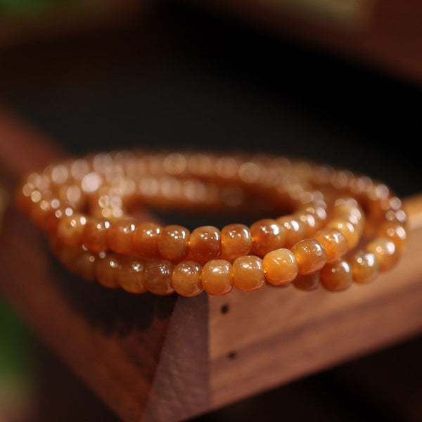 Sugar Round Bead Natural Agate Bracelet