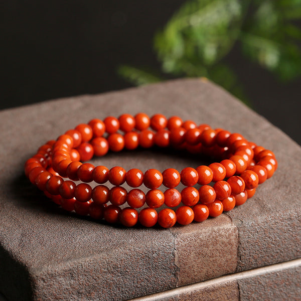 Three-circle natural agate bracelet