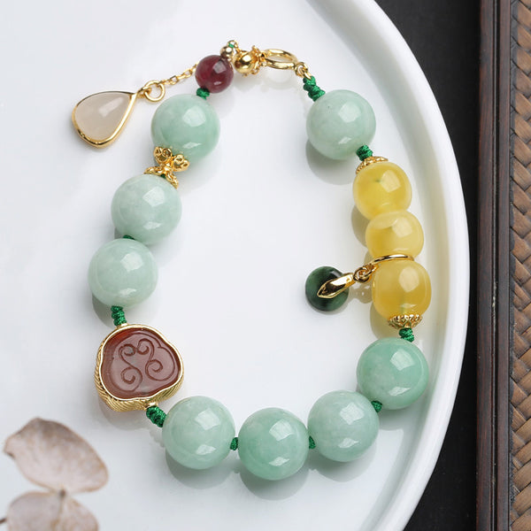 Water drop pendant Natural Emerald Jade Stone bracelet