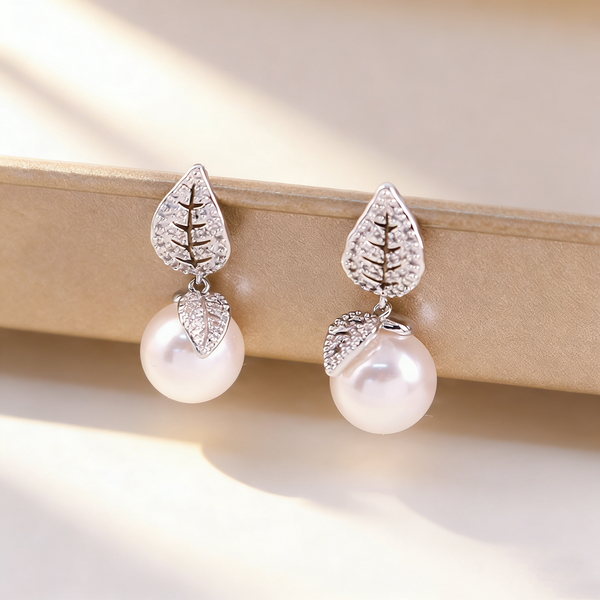 Leaf & Pearl Earrings