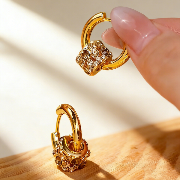 Rotatable & Interchangeable Gemstone Earrings