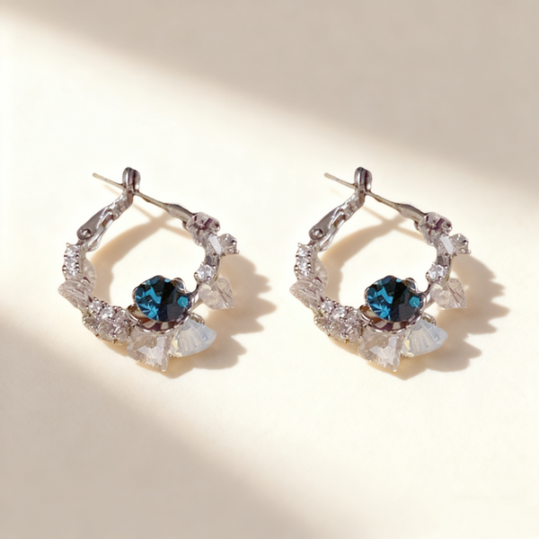 Blue Sapphire Diamond Earrings