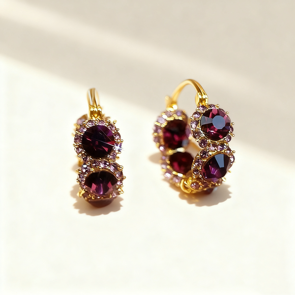 Wine-Red Floral Earrings