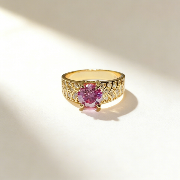 Pink Elegance Moissanite Ring