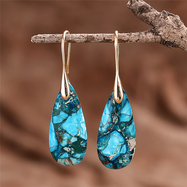 Ocean Regalite Drop Earrings