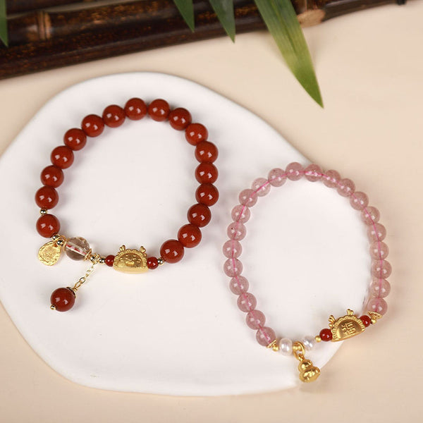 Dragon Dumpling Natural Agate Bracelet