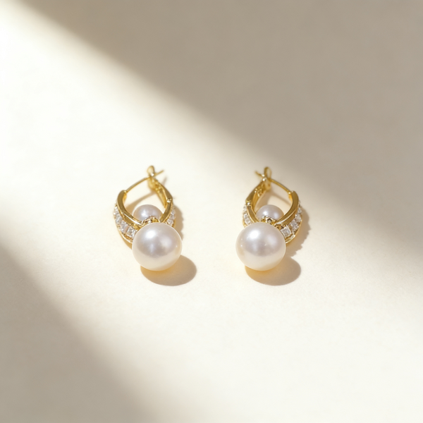 Double Pearl Earrings