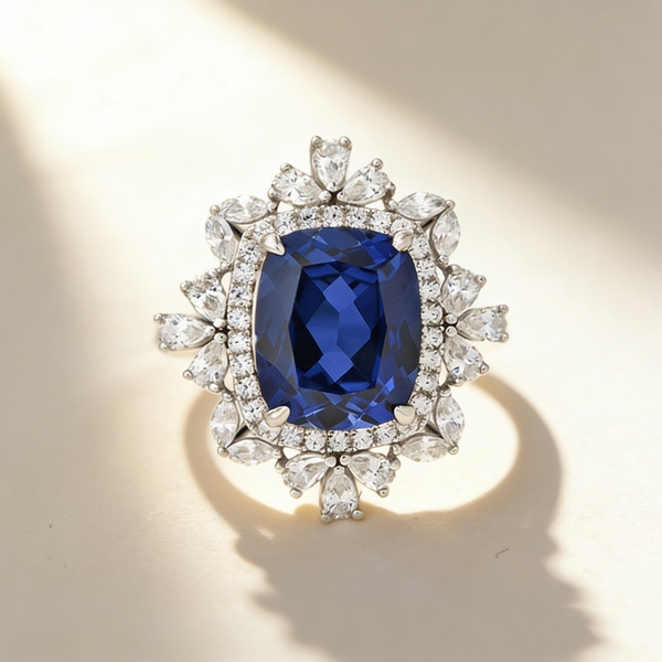 Cushion-Cut Lab-Grown Gemstone Ring