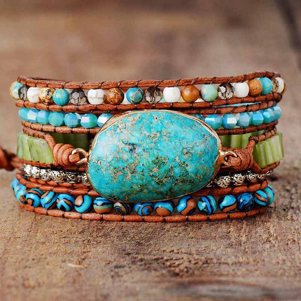 Ocean Jasper Wrap Bracelet