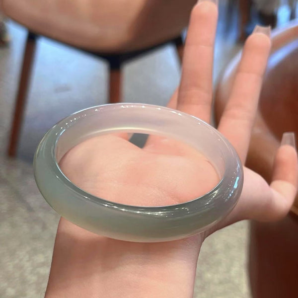 Half Mountain and Half Water Agate Bangle