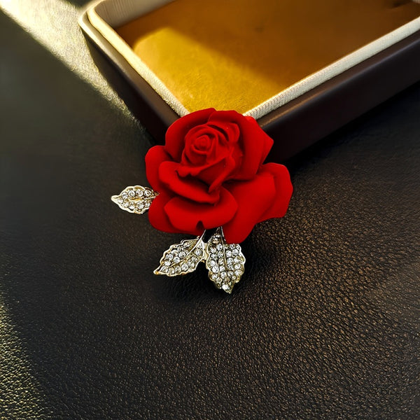New light luxury rose brooch