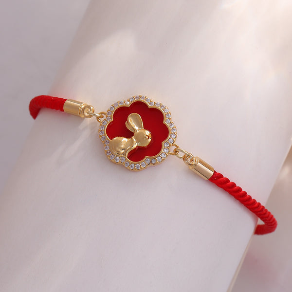 Happy Rabbit Red String Bracelet