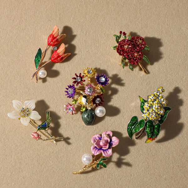Personalized Birth Flower Brooch