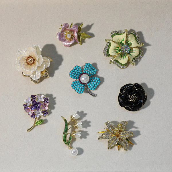 Personalized Birthday Flower Brooch