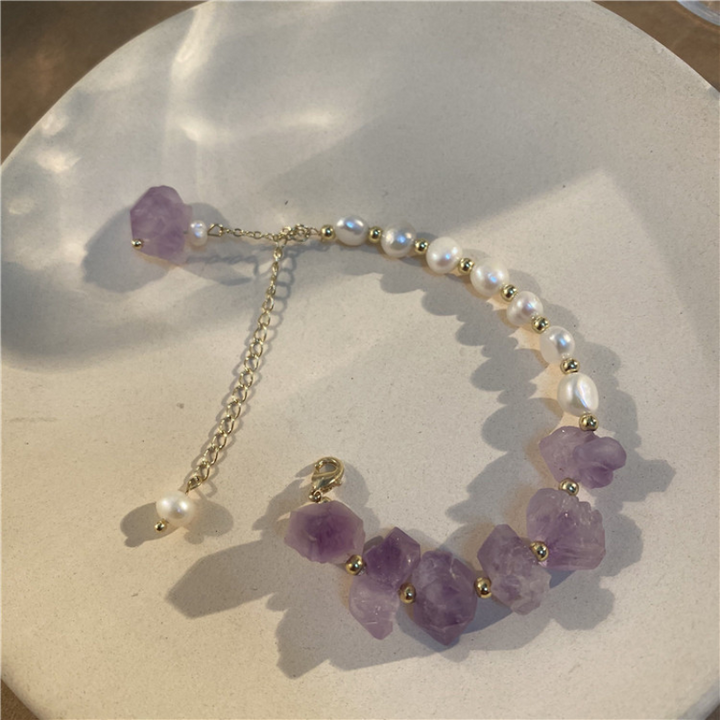 Natural Amethyst Pearl Bracelet