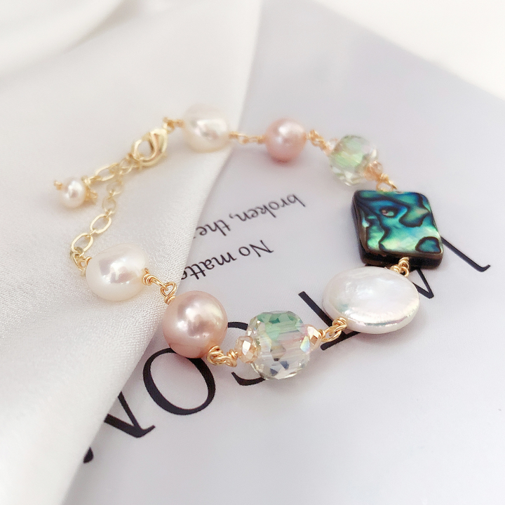 Abnormal pearl abalone shell bracelet