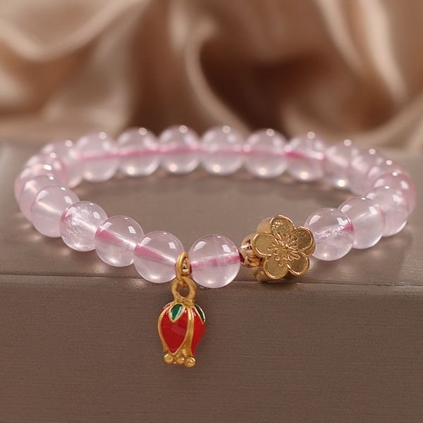 Lucky Peach • Pink Crystal Bracelet