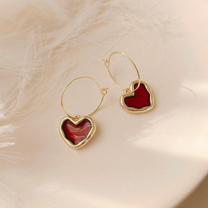 Red Heart Pendant Earrings freeshipping - Deegnt