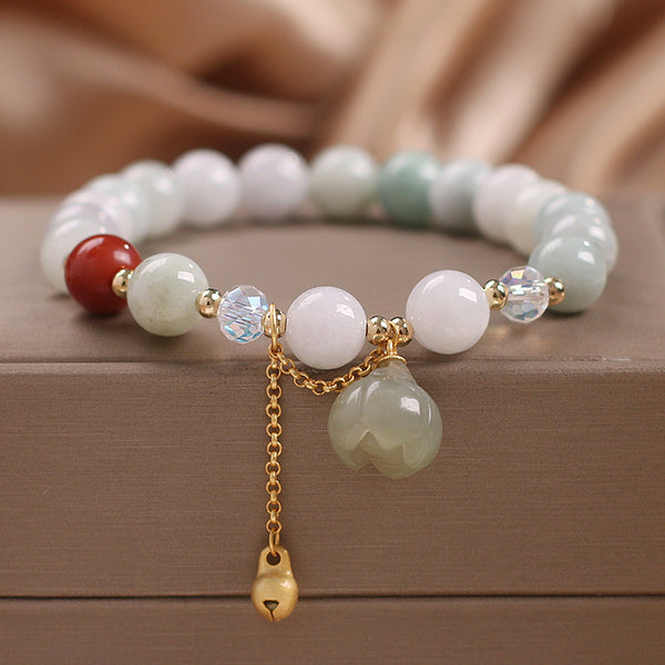 Lotus • Emerald Jade stone Bracelet