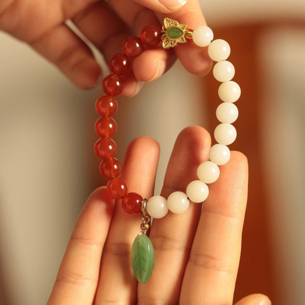 Red Crystal & Bodhi Bracelet