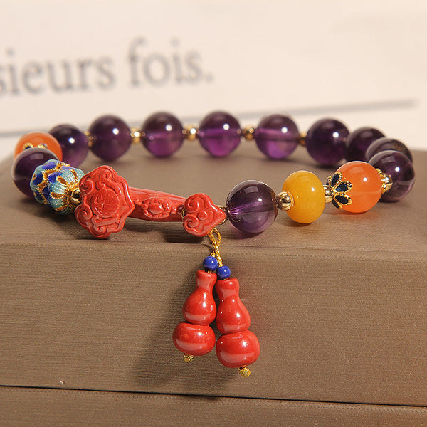 Cinnabar & Amethyst Bracelet